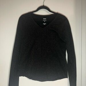 Sonoma Black and Gold Striped Long Sleeve Top